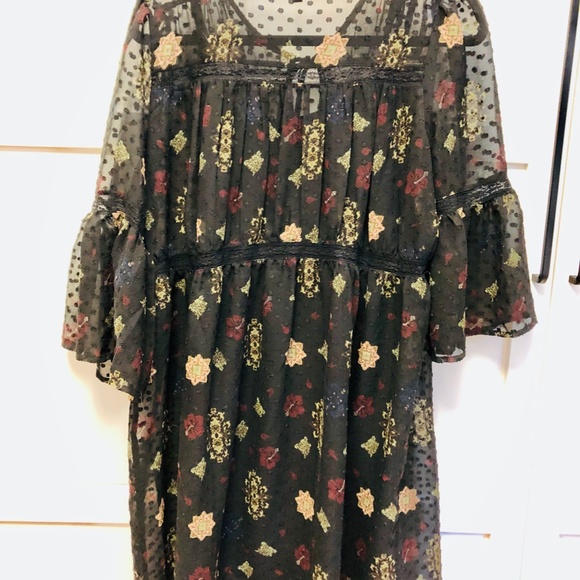 Lucky Brand Swiss Dot Floral Dress - Picture 7 of 8